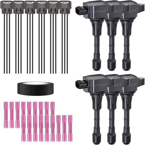 Performance Master Set of 6 Toyata Wiring Harness Kit and Ignition Coils Pack Compatible With Camry Avalon Highlander Sienna Lexus ES300 RX300 3.0L V6 Replacement for UF267 5C1193 in Kuwait