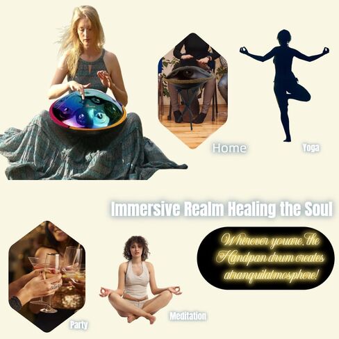 22 بوصة Handpan Drum-D Minor ، 440Hz Steel Cercussion أداة للتأمل والموسيقى (Purple ، 22in-9 Notes) in Kuwait