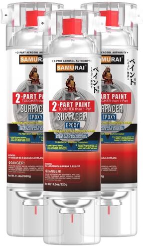 SAMURAI 2-Part Spray Paint Epoxy Primer for High Performance Wheel Surfacer (Metal Primer Red Oxide, Pack of 1 Can) in Saudi Arabia