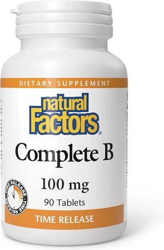 Natural Factors, Complete B 100 mg, Time Released Support for a Healthy Mood, Energy Levels, Skin, Hair and Vision, 90 tablets (90 servings) in Saudi Arabia