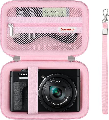 Hard Travel Case for Panasonic LUMIX LX10 / ZS200D / ZS200 / ZS80D / ZS80 / ZS100 / ZS70 / ZS60 4K Digital Camera, Protective Case Bag with Mesh Pocket for Battery Pack, Charging Cable, Black in Saudi Arabia