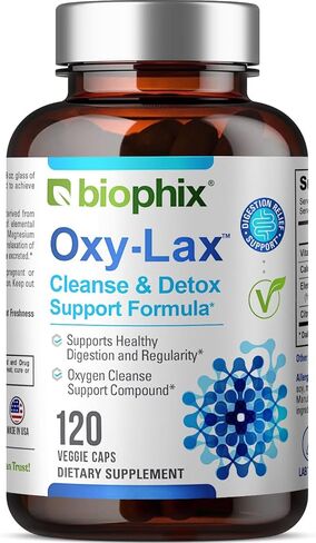 biophix Oxy-Lax 750 mg 120 Vcaps - Natural Magnesium Oxide Oxygen Based Colon Cleanse Gentle Laxative Supports Healthy Digestive Tract Regularity… in Kuwait