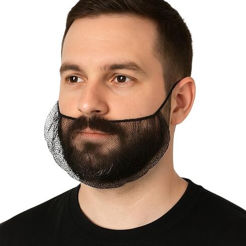 100Pcs Disposable Nylon Beard Nets - Breathable & Durable - 19" - Black in Saudi Arabia