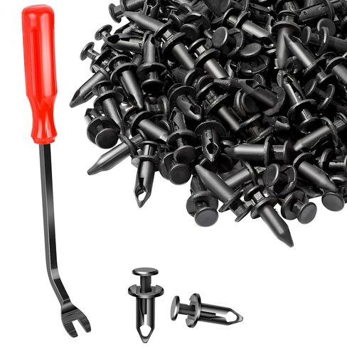 مشابك معصم للدفع 120 قطعة 8 مم ATV Fender Clips Push Body fasteners من أجل RZR Kawasaki Trx Honda Suzuki والمزيد - تتضمن أداة إزالة المثبات البلاستيكية in Saudi Arabia