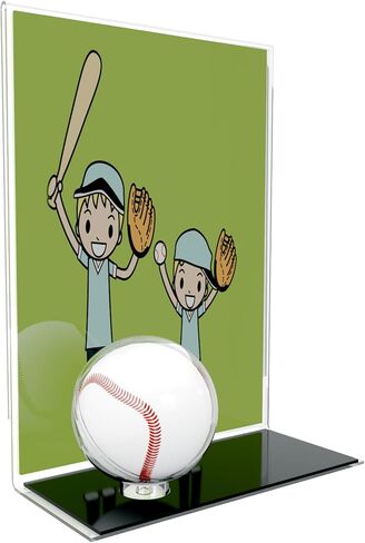 1-Pack Baseball Display Case - Baseball Case Display for Ball, Baseball Holder Ring Stand Set, Acrylic UV Baseball Display Storage Box, Transparent Display Series Official Size, Protect Ball and Card in Saudi Arabia