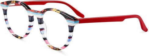 AOOLIA Cat Eye Reading Glasses: Women Blue Light Blocking Anti UV Eye Strain Eyewear Colorful Stripe Lightweight Flexible in Kuwait
