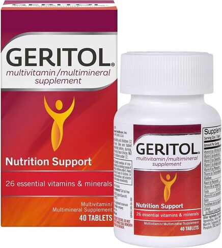 Geritol Multi-Vitamin Nutritional Support Tablets, Balance of 26 Essential Vitamins and Minerals, 40-Count (Pack of 2) in Kuwait