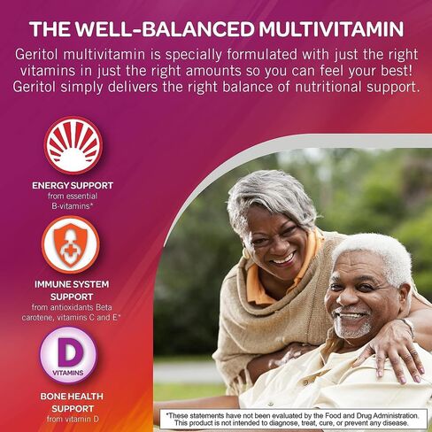 Geritol Multi-Vitamin Nutritional Support Tablets, Balance of 26 Essential Vitamins and Minerals, 40-Count (Pack of 2) in Kuwait