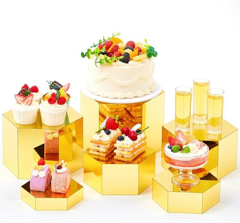 Leinuosen 6 Pcs Acrylic Cube Acrylic Display Box Pedestal Figure Display Shelf with Hollow Bottom Cube Stand Nesting Plastic Risers for Display for Table in Kuwait