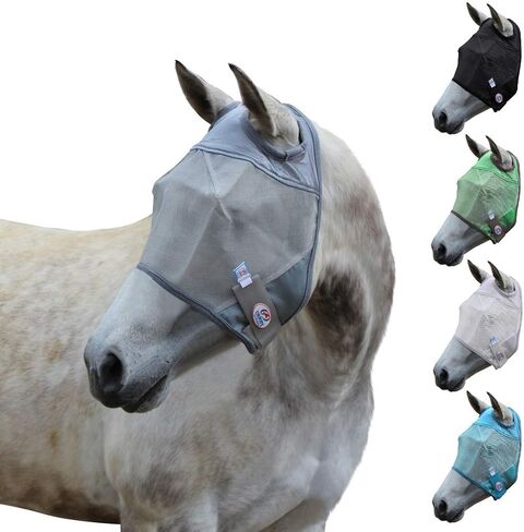 Derby Originals Reflective Mesh Fly Mask with 1 Year Warranty No Ears or Nose Cover,Summer Blue,Large (Full/Average),72-7107SB-L in Saudi Arabia