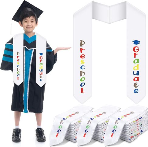 6 Pcs Preschool Printed Graduation Stole Preschool Stole Kindergarten Graduation Gifts Unisex Stole Sash for Kids in Saudi Arabia