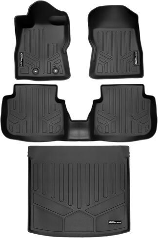 SMARTLINER Custom Fit All Weather 2 Row Floor Mats & Cargo Liner Set Black Compatible with 2018-2023 Subaru Impreza Hatchback (No Sedan)/ Subaru Crosstek in Saudi Arabia