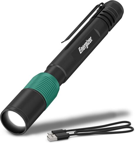 ENERGIZER X400 Rechargeable Pen Light, Water Resistant Mini Flashlight, Bright 400 Lumens LED Work Light for Mechanic Tools (USB Cable Included) in Saudi Arabia