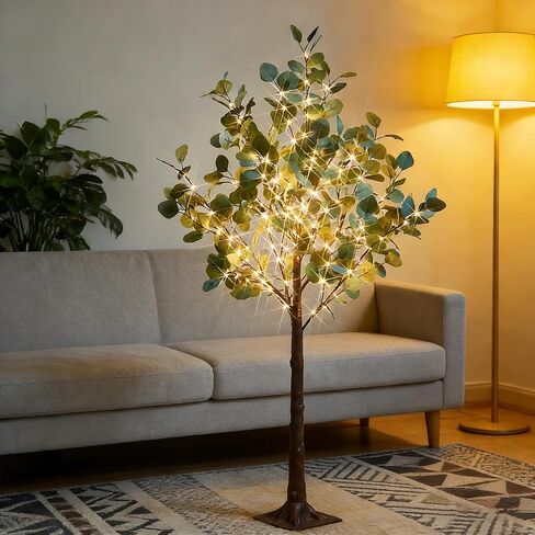 Fudios Lighted Olive Trees Artificial 4ft 160 LED Fairy Light for Decoration Inside Outside, Lit Fake Tree Electric Greenery Lights for Christmas Wedding Holiday Home Decor in Kuwait