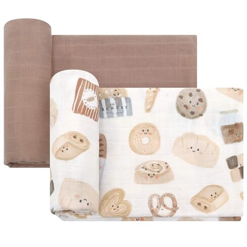 بطانيات LifeTree Baby Swaddle للفتيات، بطانيات قماط من الموسلين العضوي للجنسين، بطانية استقبال لحديثي الولادة، قطن عضوي، مقاس كبير 47 × 47 بوصة، لافندر والبنفسجي in Kuwait