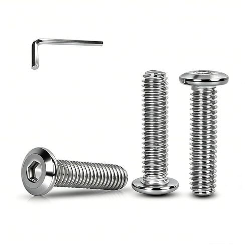 [40 Pack] 1/4-20 x 1/2" 304 Stainless Steel Flat Head Hex Socket Cap Screws A2-70 Grade 18-8 Bolts with Hex Key, Full Thread for Furniture, Machinery Marine (Corrosion Resistant) in Saudi Arabia