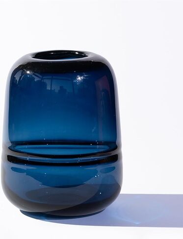 Relexome Dark Green Glass Vase Bud Flower Vase with Rounded Surface Design, Decorative Vase with Thickened Bottom for Home Decor, Living Room, Dining Table, Entryway, Shelf, Wedding, Office 6.7 Inch in Saudi Arabia