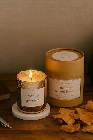 Palo Santo Sandalwood Candle | Natural Essential Oils 8oz. Tumbler Jar | Scented Candle Non- Toxic | Cotton Wick - Phthalate Free Aromatherapy Scented Candle in Saudi Arabia