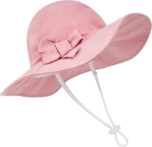 Durio UPF 50+ Baby Sun Hat - Wide Brim Beach Bucket Hats for Infant Girls 0-4T, Outdoor Summer Hat for Newborn to Toddler in Saudi Arabia
