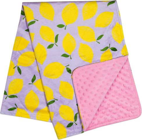 Wildkin Plush Throw Blanket for Toddler Boys and Girls, Perfect Size for Daycare and Ideal for Travel, Super Soft Throw Blankets Measures 39.5 x 28 x 0.5 Inches (Lilac Lemonade) in Kuwait