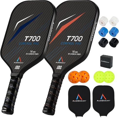 Pickleball Paddlles ، T700 Carbon Fiber Pickleball Paddle ، USAPA معتمد ، لبولي بروبيلين 16 مم للتحكم والسلطة ، مضرب كرة مخلل خفيف الوزن للرجال والنساء ، اللعب الداخلي والخارجي in Kuwait