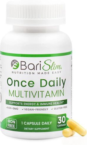 BariSlim Once Daily Bariatric Multivitamin Capsule - Iron-Free Formula - Bariatric Vitamin and Supplement for Post Bariatric Surgery, Including Gastric Bypass and Gastric Sleeve | 90-Day Supply in Kuwait