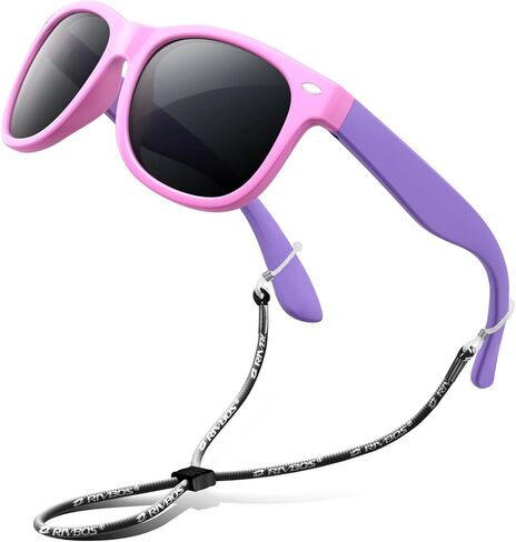 RIVBOS Kids Sunglasses Polarized UV Protection Flexible Rubber Glasses Shades with Strap for Boys Girls RBK004 in Saudi Arabia