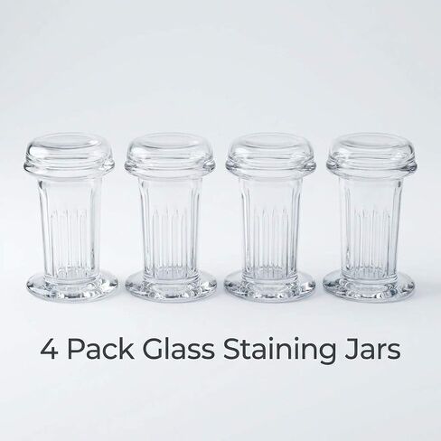 QWORK Coplin Staining Jar, 5 Slide Capacity 60 ml Glass Staining Tank in Saudi Arabia