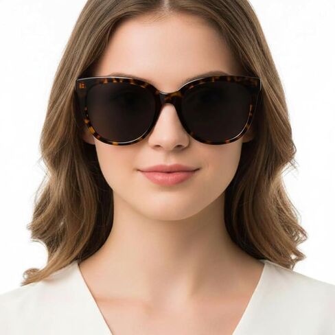 نظارات شمسية LVIOE Cat Eyes للنساء، نظارات كلاسيكية مستقطبة كبيرة الحجم لقيادة الصيد - حماية 100% من الأشعة فوق البنفسجية in Kuwait