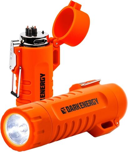 ولاعة بلازما للطاقة المظلمة - مصباح يدوي صغير قابل لإعادة الشحن - أساسيات التخييم (برتقالي) in Kuwait