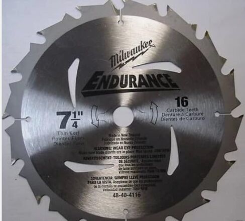 Milwaukee 48-40-4116 Endurance 7-1/4-Inch 16 Tooth ATB Thin Kerf Framing and Ripping Saw Blade with 5/8-Inch and Diamond Knockout Arbor in Saudi Arabia