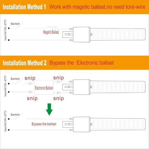 G23 LED Light Bulb 6W Replacement 13W CFL LED Stick PL Bulb G23-2 Pin Base, 3 Color Selectable 3000K/4200K/6000K 360° Beam Angle, Driven by 100-277V and CFL Ballast, 2 Pack (G23 6W, 3 Color) in Kuwait