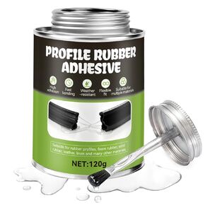 Rubber Cement Glue with Brush, Rubber Glue High Adhesion, Fast Bonding, Suitable for Rubber Profiles, FoamRubber, Solidrubber, Leather, Linen and Many Other Materials, 120G in Kuwait