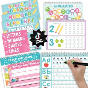 Magic Grooved Writing Practice for Kids Age 3-5 - Reusable Workbooks for Toddlers Preschool Learning Activities, Handwriting Practice for Kids, Travel Quiet Time Activity Book, Easter Gifts for Kids in Kuwait