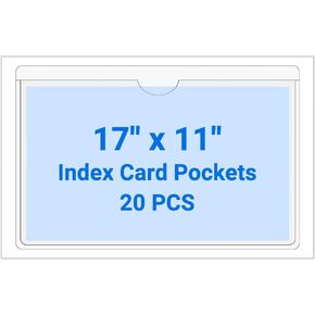 20 PCS Clear Self Adhesive Plastic Label Pockets, Binder Spine Business & Library Index Card Display Holder with Stick On for Planners Organizing, Storage Bins and Drawers (4 x 6 Inch) in Saudi Arabia