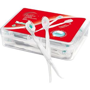 Mini Disposable Toothbrushes with Toothpaste and Toothpick, Tongue Cleaners, Reduce Bad Breath, Tongue Scraper, Prepasted Toothbrush, Pick for Work or Travel (Mint, 20pcs) in Kuwait