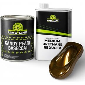 LiME Line Automotive Candy Pearl Basecoat + مجموعة تقليل الكوارت كومبو - مزيج 1:1 - يجعل 2 كوارت قابلة للرش - مطلوب طبقة شفافة (Candy Apple Red) in Kuwait
