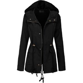 NE PEOPLE Women’s Military Jacket – Anorak Utility Safari Long Sleeve Lightweight Casual Snap Button Stand Collar Parka Coat in Kuwait