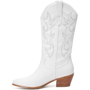 YEOTREAN أحذية رعاة البقر الغربية النسائية واسعة منتصف الساق in Kuwait