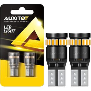 AUXITO 194 LED Bulb Amber Yellow Canbus Error Free, 168 175 2825 W5W T10 LED Replacement Light Kit for Car Interior Map Dome Trunk Exterior Marker License Plate Parking Lights, Pack of 2 in Saudi Arabia