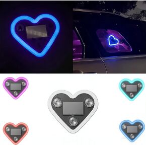 ضوء نيون LED لاسلكي يعمل بالطاقة الشمسية على شكل قلب على شكل حرف C، مصابيح على شكل قلب تعمل بالطاقة الشمسية، إضاءة مزاجية رومانسية مقاومة للماء، هدية عيد الحب (قطعتان ورديتان) in Kuwait