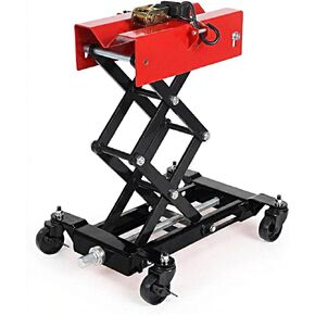 450 LBS Low Profile Transmission Jack, Heavy Duty Auto Repair Lifting Jack with Safety Straps & 4 Swivel Wheels, 7-23 Inch Height Range, Black in Kuwait