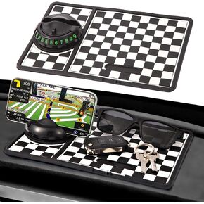 Multifunction Car Anti-Slip Mat, Rotatable Anti Skid Car Dashboard Pad with Temporary Parking Numbe, Universal Car Phone Holder, and Large Pad for Phones Sunglasses Keys Gadgets in Saudi Arabia