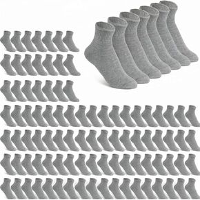 Hanaive Bulk 100 Pair Kids Black Crew Socks Unisex Stretch Cotton Socks Soft Comfortable Kids Dress Socks Basketball Soccer Training Socks for Toddlers Kids Youth Age 5-10 in Kuwait