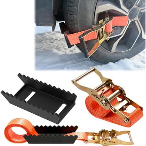 Heavy Duty Tire Traction Straps Metal Gripper (2-Pack) - 7-Inch Steel Teeth for Max Traction on Snow, Mud & Sand | Emergency Recovery Device for Large SUVs, Trucks & Jeeps in Saudi Arabia