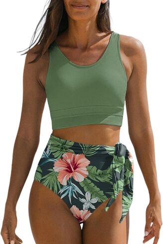 Dokotoo Womens 2 Piece Swimsuit Scoop Neck Sleeveless 2025 Tummy Control Tie Knot Bathing Suits in Saudi Arabia