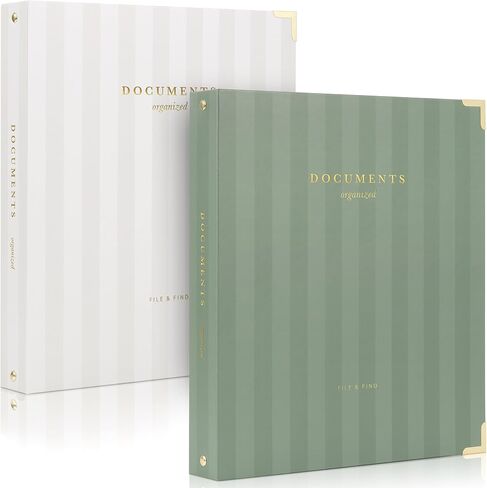 Aesthetic 3 Ring Binder Set of 2 - Sturdy 1 Inch Binder Fits Letter Sized Paper - A Cute Three Hole Ring Holder for Women or Men with Pocket Easily Organizes Your Paperwork for School, Office or Work in Kuwait