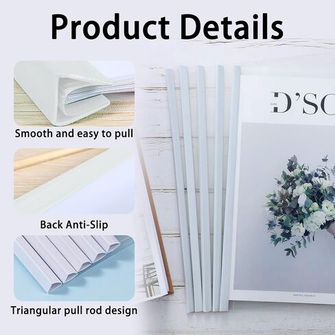 10 Pack White Binding Bars, 12 Inch Slide Grip Spine Bars for A4 Paper, 40-Sheet Capacity PVC Report Cover Bars for School, Office, Presentations, Documents Organization in Saudi Arabia