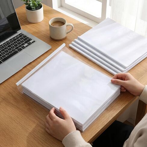 10 Pack White Binding Bars, 12 Inch Slide Grip Spine Bars for A4 Paper, 40-Sheet Capacity PVC Report Cover Bars for School, Office, Presentations, Documents Organization in Saudi Arabia