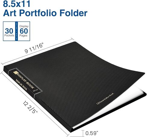 Sooez Binder with Plastic Sleeves 30-Pocket, Displays 60 Pages, 8.5x11 Presentation Folders with Clear Sheet Protectors, Art Portfolio Binder for Certificate & Office Project, Document Organizer in Saudi Arabia